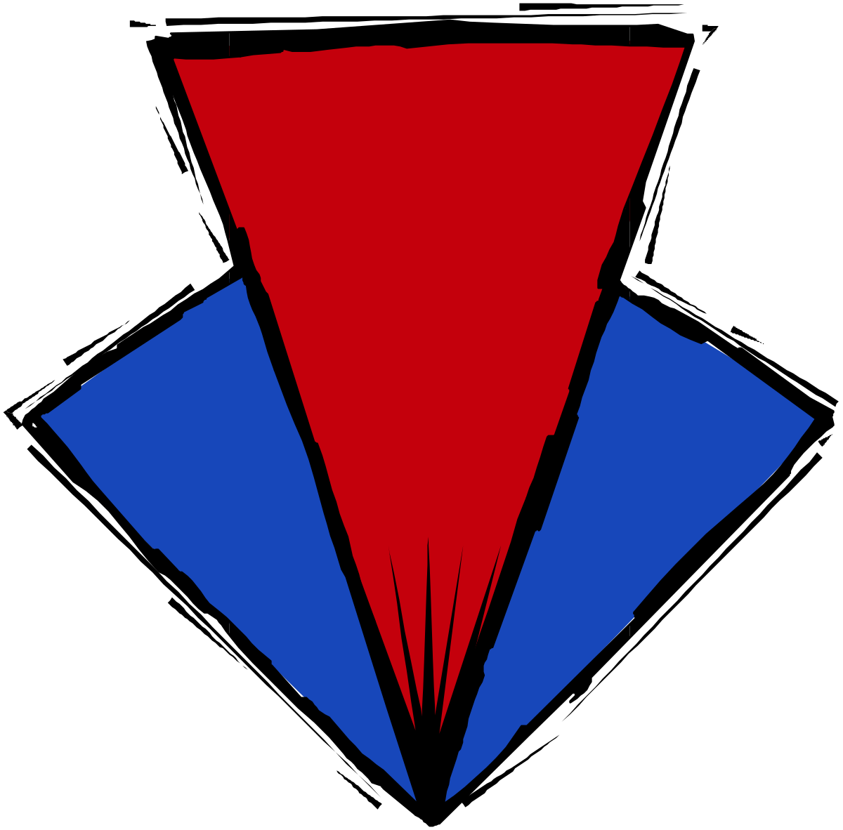 Red and Blue Triangle Clipart - Stylish Borders for Creative Designs