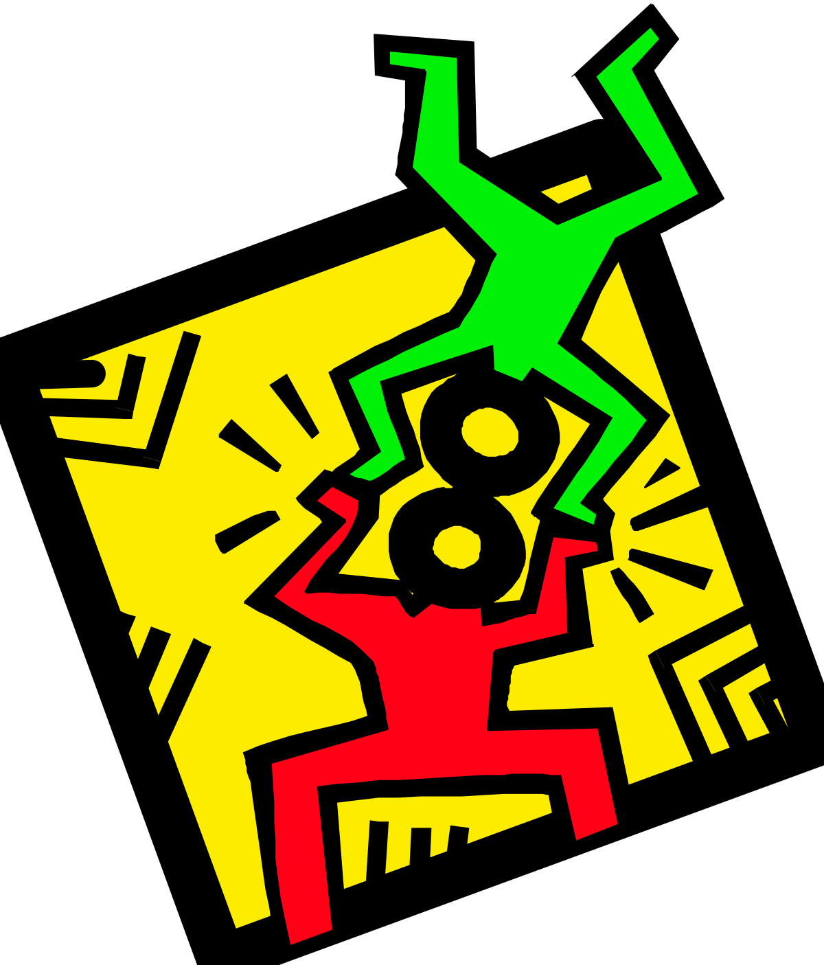 Green and Yellow Object Clipart - Person Holding Unique Design