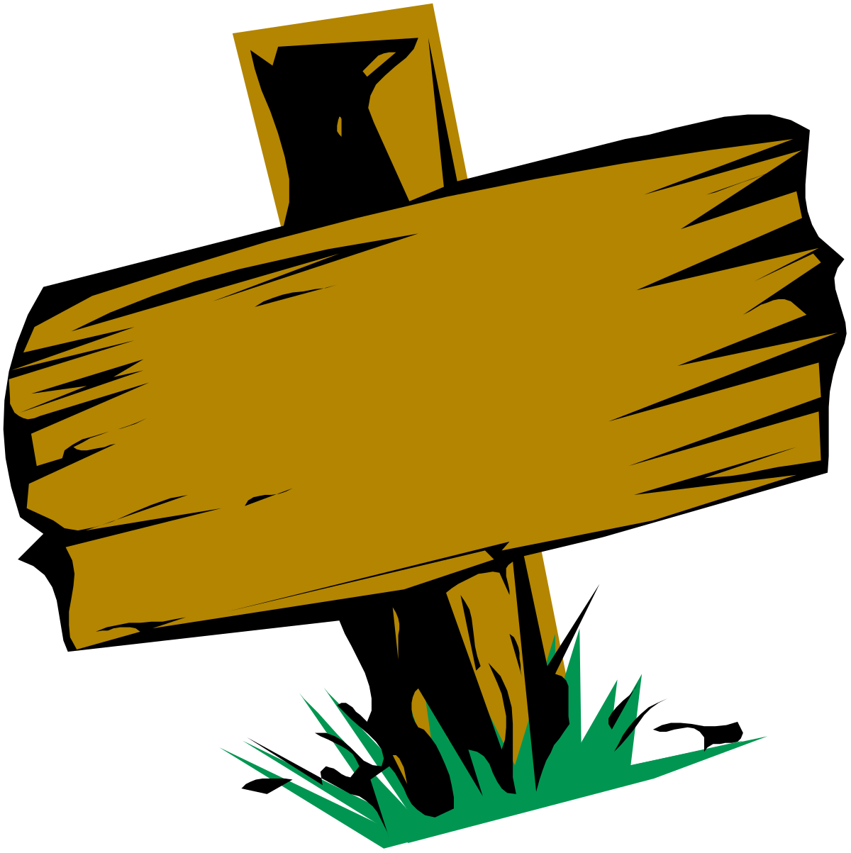 Wooden Sign in the Grass - Charming Clipart for Creative Projects
