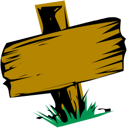 Wooden Sign in the Grass - Charming Clipart for Creative Projects
