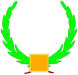 Green Laurel Wreath with Red Ribbon Clipart  Elegant Borders for Celebrations