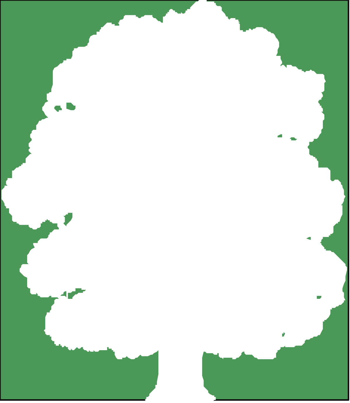 White Tree Clipart with Black Outline - Elegant Borders for Design