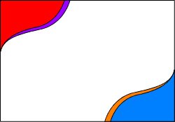 Colorful Red, Blue, and Orange Design on Black Background Clipart