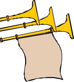 Trumpet Clipart with Elegant White Sheet - Perfect for Borders and Backdrops