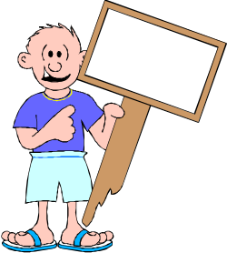 Boy Holding a Blank Sign Clipart - Creative Borders & Backmisc Designs