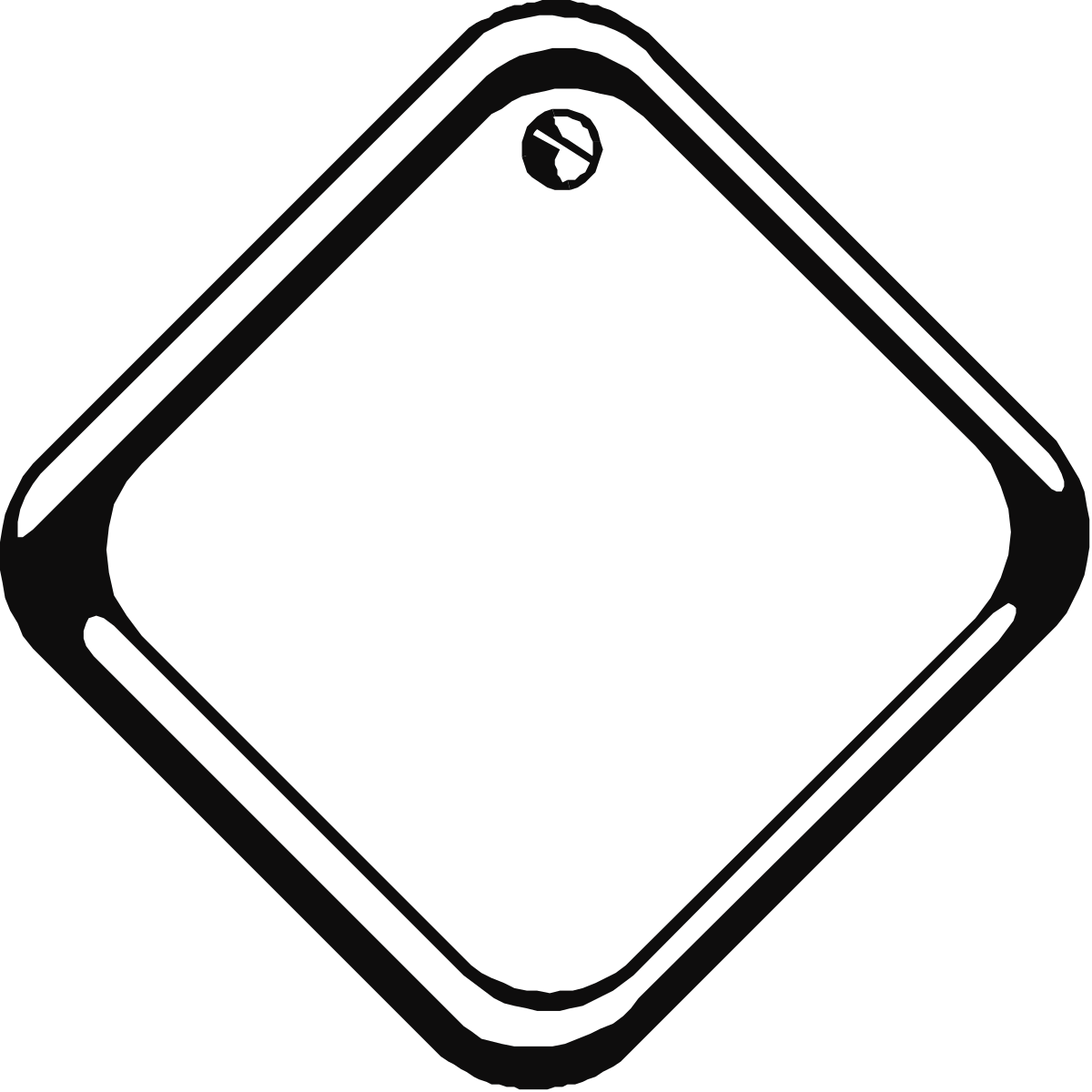 White Square Icon on Black Background - Premium Clipart for Creative Designs