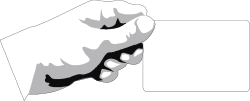 Hand Holding White Card Clipart - Versatile Design for Various Uses