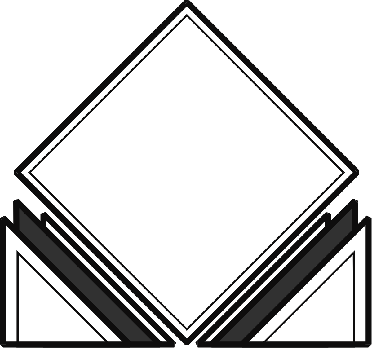 Elegant White Envelope with Black and White Diamond Clipart Design