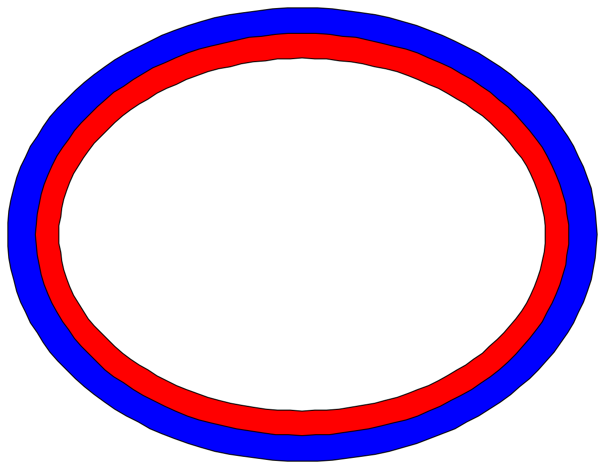 Vibrant Red and Blue Circle Clipart with White Background for Creative Borders