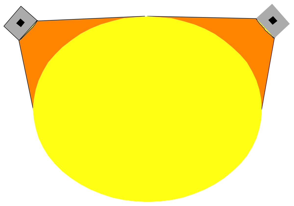 a yellow circle with two small squares around it clip art png transparent Yellow Circle with Two Small Squares - Creative Clipart Design