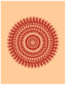 Red and White Circular Design Clipart on Beige Background - Borders & Backport BCKPC005