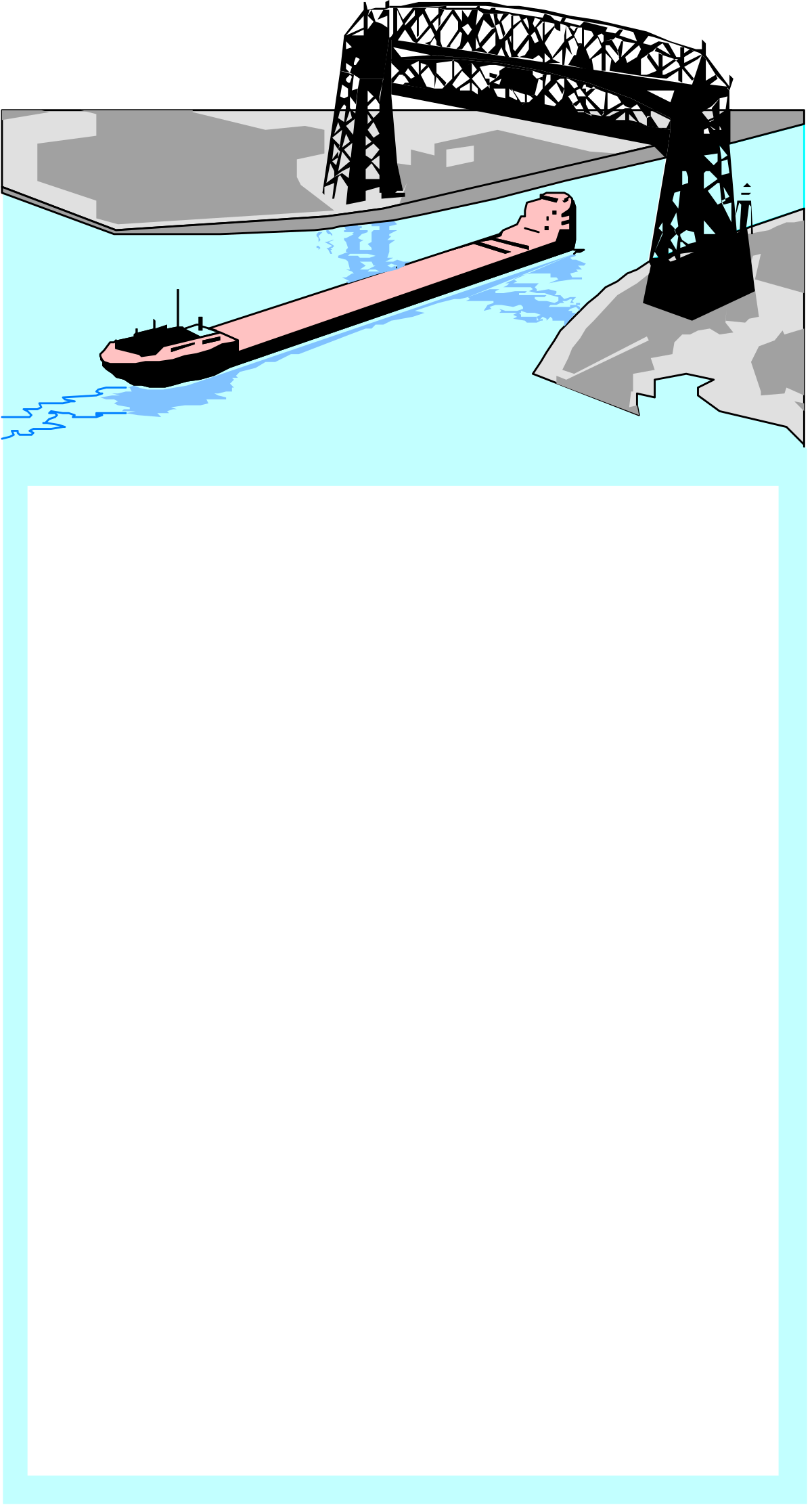 Boat Floating in Water with Crane Clipart - Creative Borders and Backport Design
