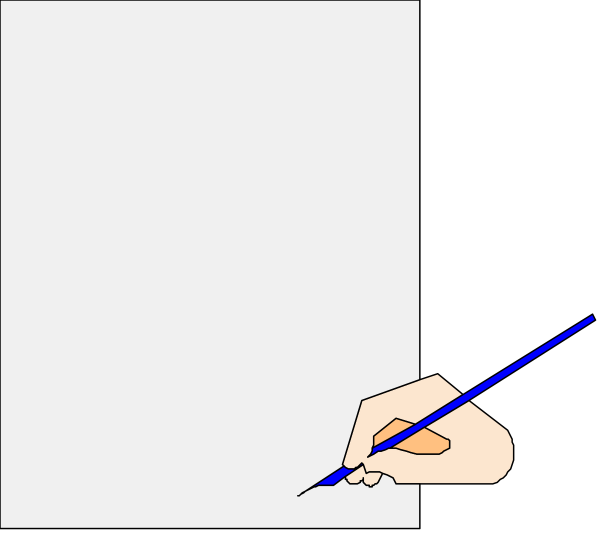 Pencil in Hand Writing on White Sheet Clipart - Creative Borders and Backport Design
