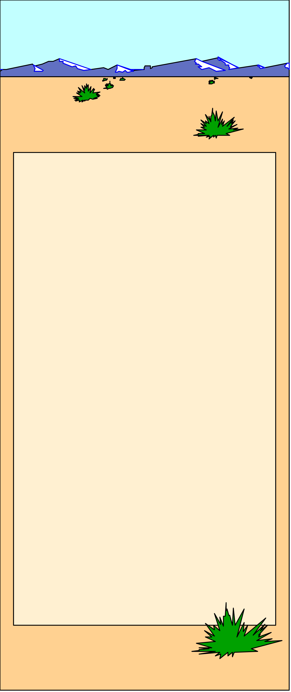 Blank Beach Scene Clipart - Versatile Borders for Creative Designs