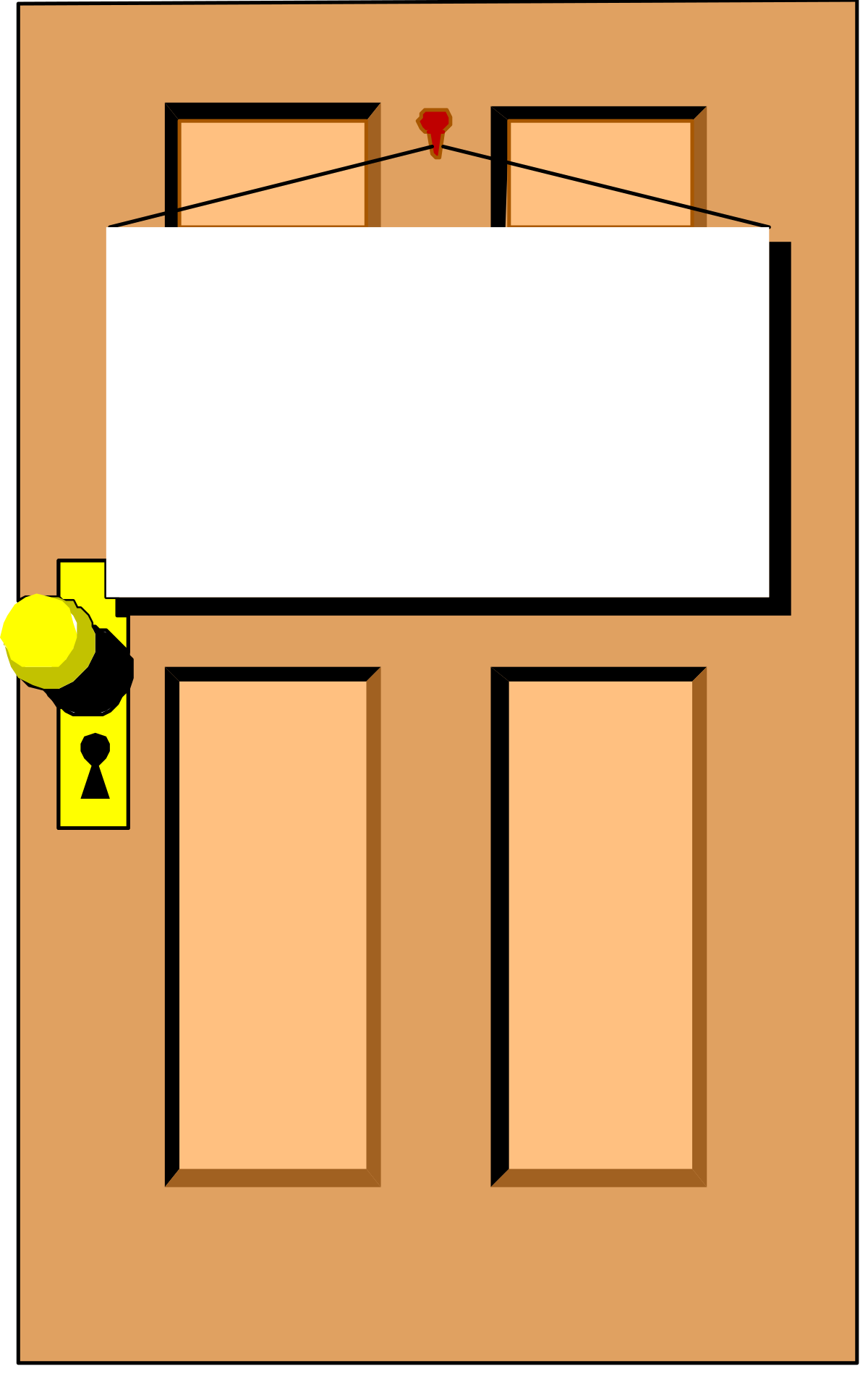 Door with Hanging Sign Clipart - Versatile Borders & Backports