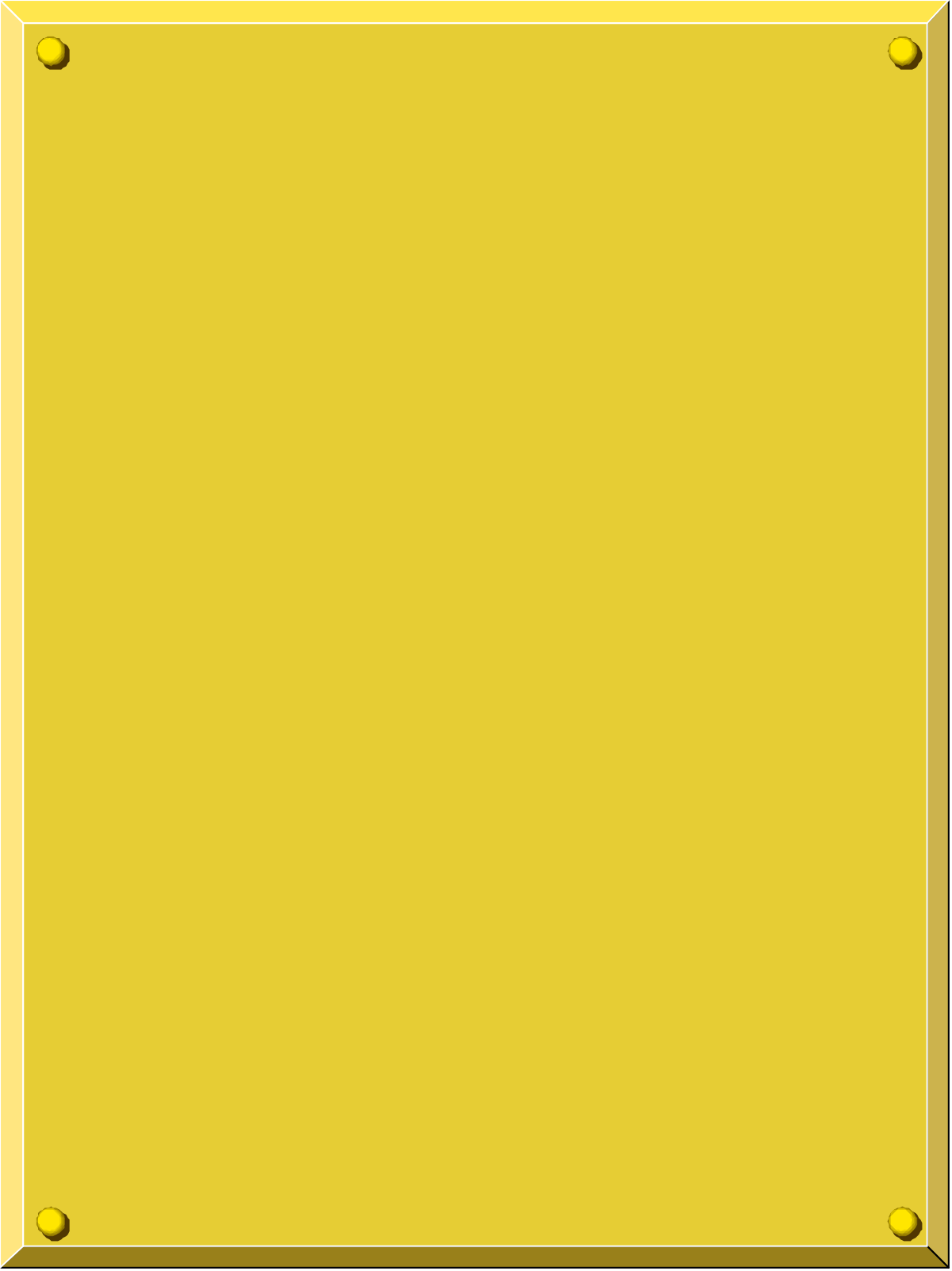 Yellow Square Clipart with Metal Frame - Borders and Backport Design