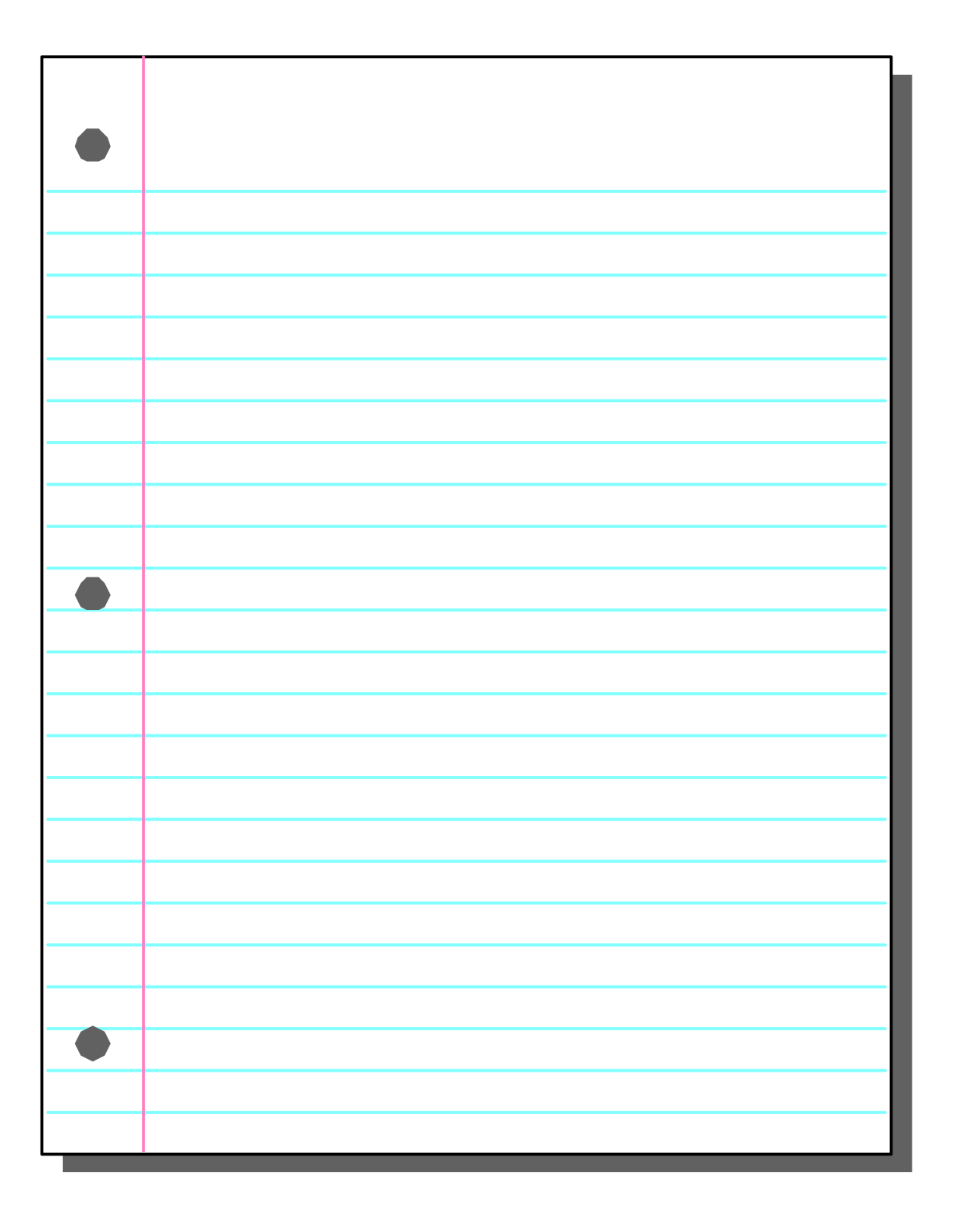Borders Clipart: Blank Paper with Red Line Design