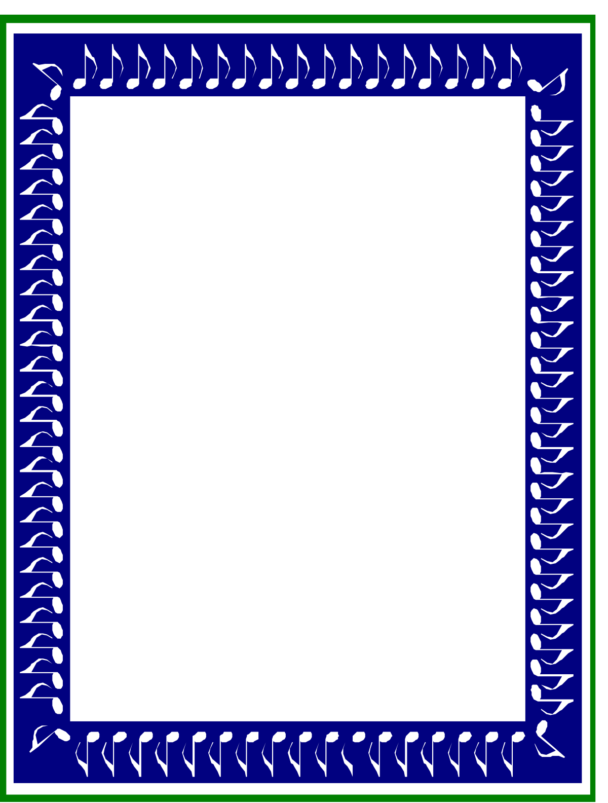 a blue and green frame with music notes clip art png transparent Blue and Green Frame with Music Notes - Vibrant Clipart for Creative Projects