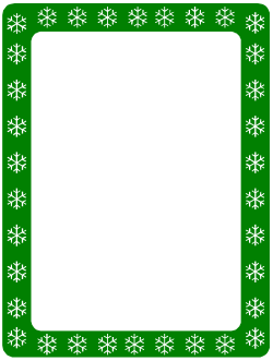 Green and White Snowflake Christmas Frame Clipart - Festive Borders for Holiday Designs
