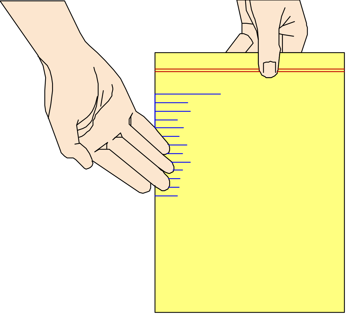 Borders and Backport Design: Hand Holding Yellow Paper Clipart