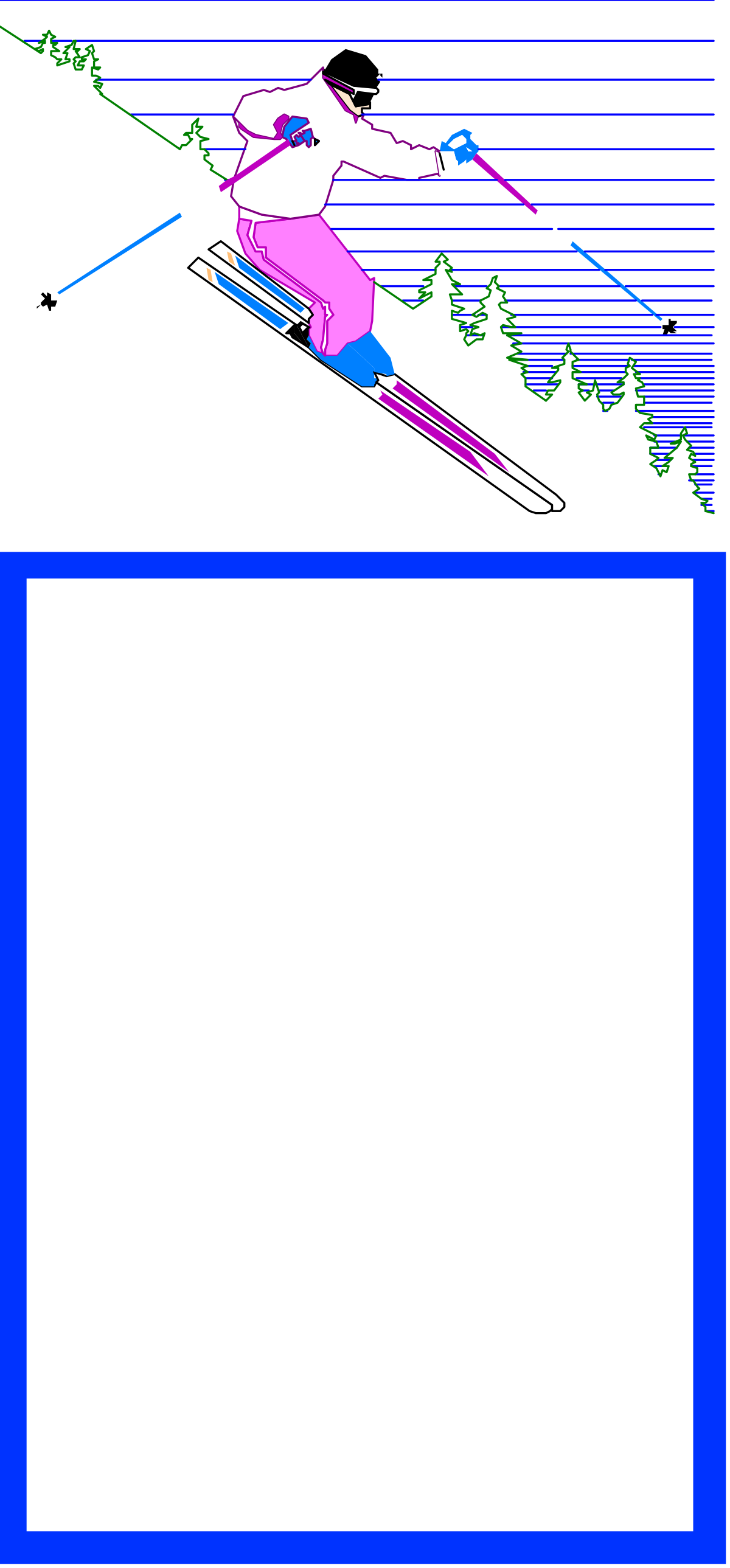 Skier Jumping in the Air Clipart  Dynamic Borders and Backport Design