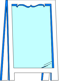 Blue Eraser Clipart with Blank Paper Borders for Creative Projects