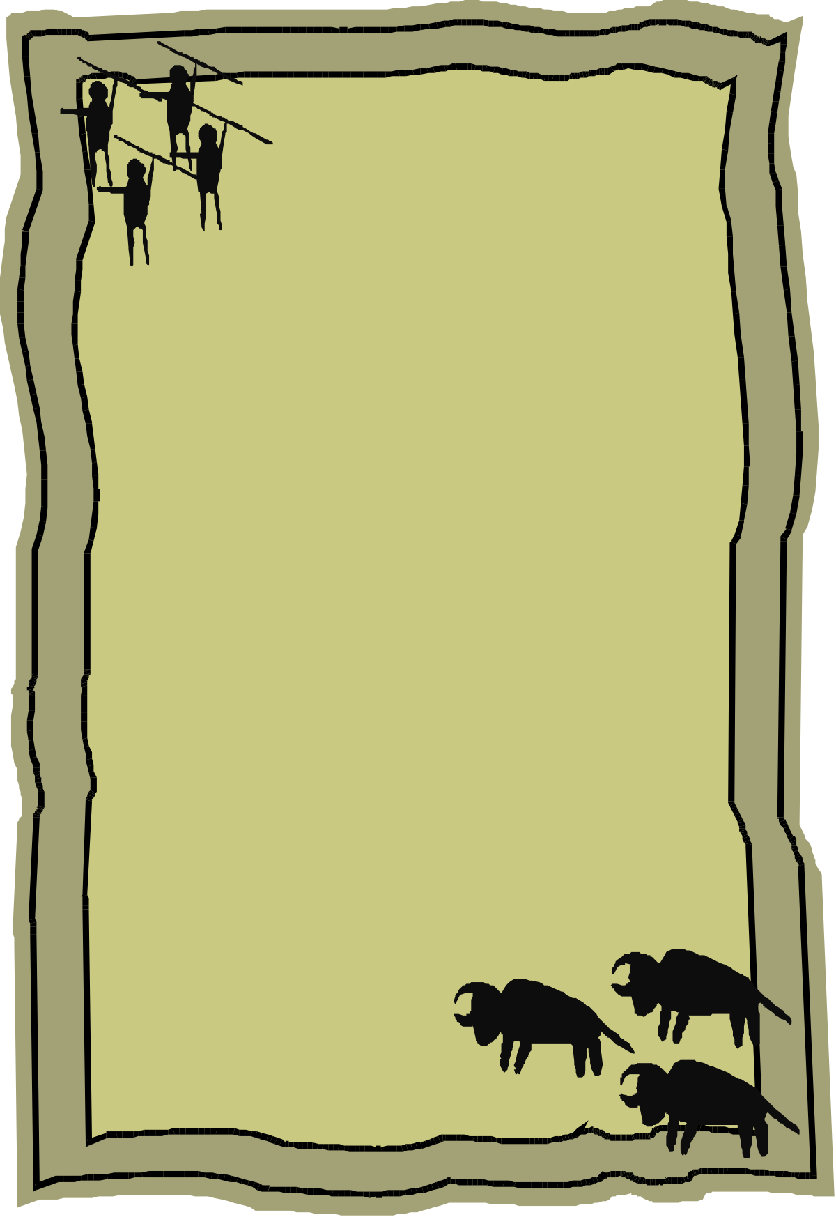 Cartoon Character Blank Paper Border Clipart - Creative Backport Design