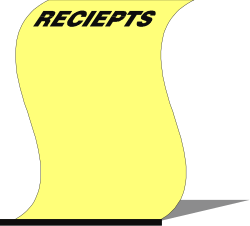 Receipts Clipart: Yellow Paper with Borders for Creative Designs