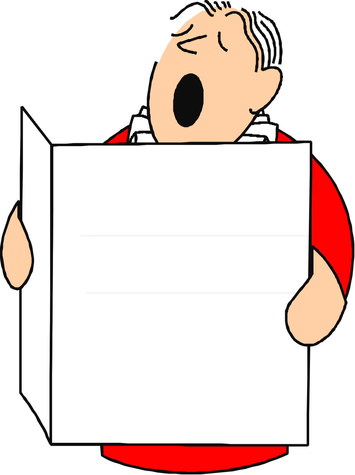 Blank Sign Clipart - Man Holding Sign with Borders