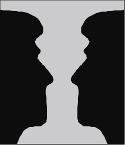 Men Silhouettes Facing Each Other - Creative Borders Clipart