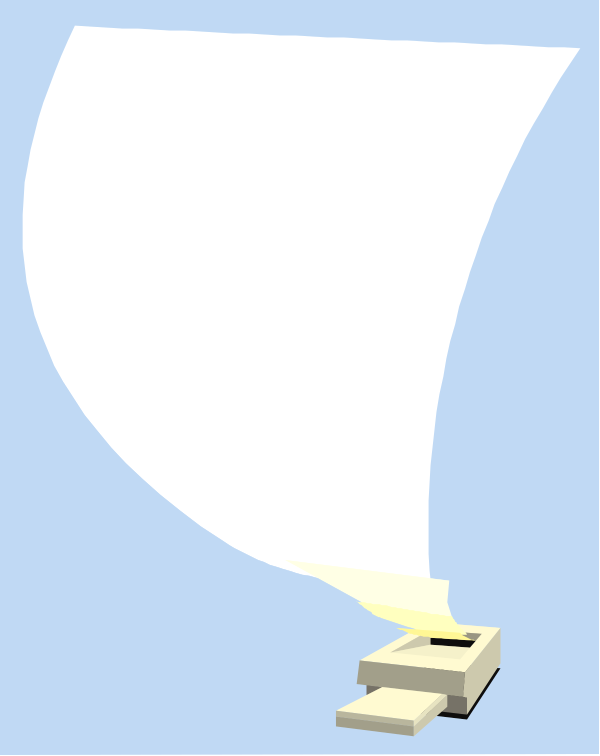 Flying White Sheet of Paper Clipart - Dynamic Borders and Backport Design