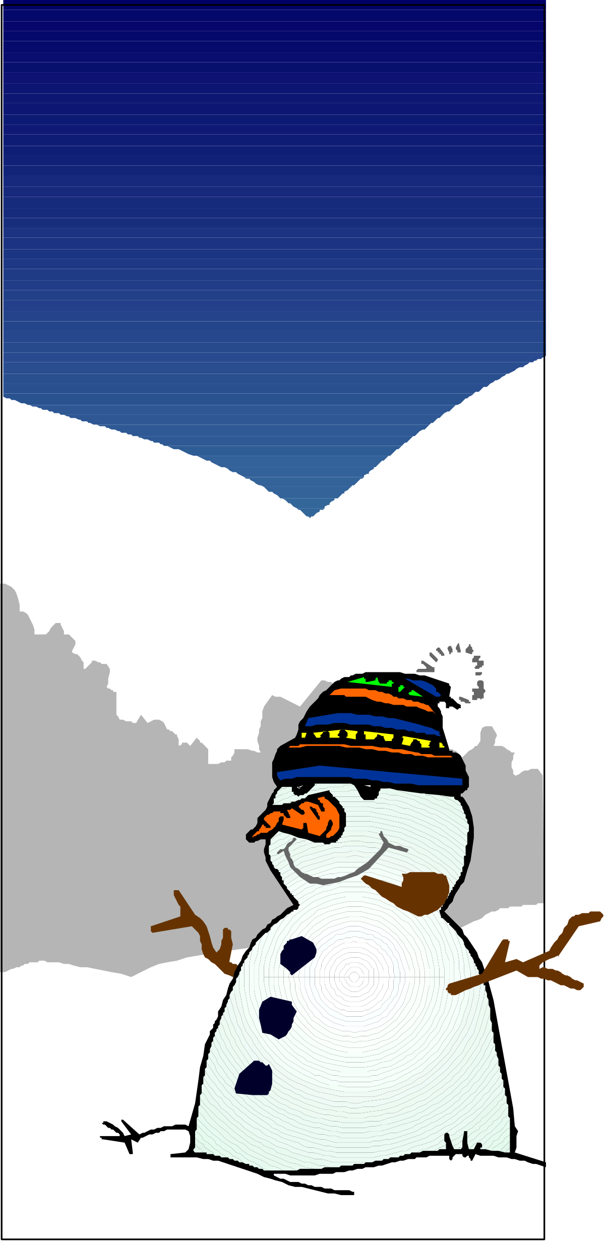 Snowman Clipart with Hat and Scarf - Charming Borders for Festive Designs