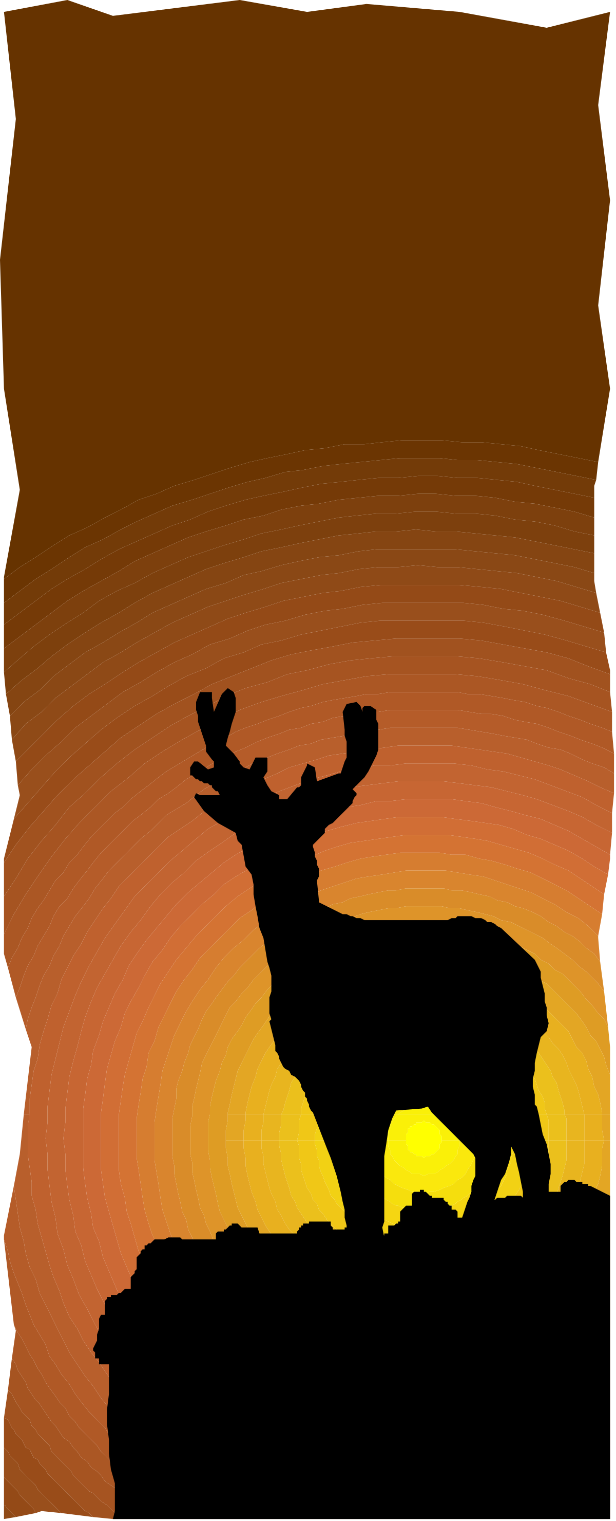 a silhouette of a deer in front of a sunset clip art png transparent Silhouette of a Deer in Front of a Sunset - Elegant Borders Clipart