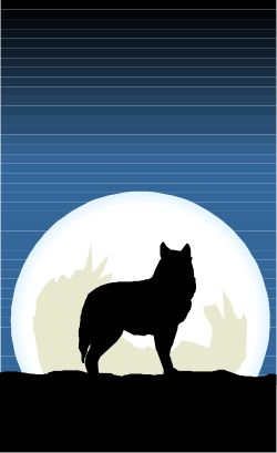 Lion Silhouette Against Full Moon - Majestic Clipart for Creative Projects