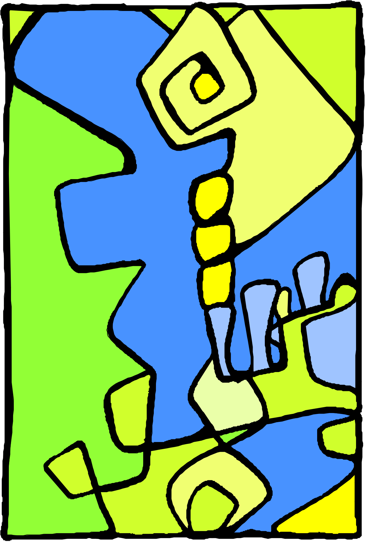 Person Standing with Green and Blue Background - Clipart for Creative Projects