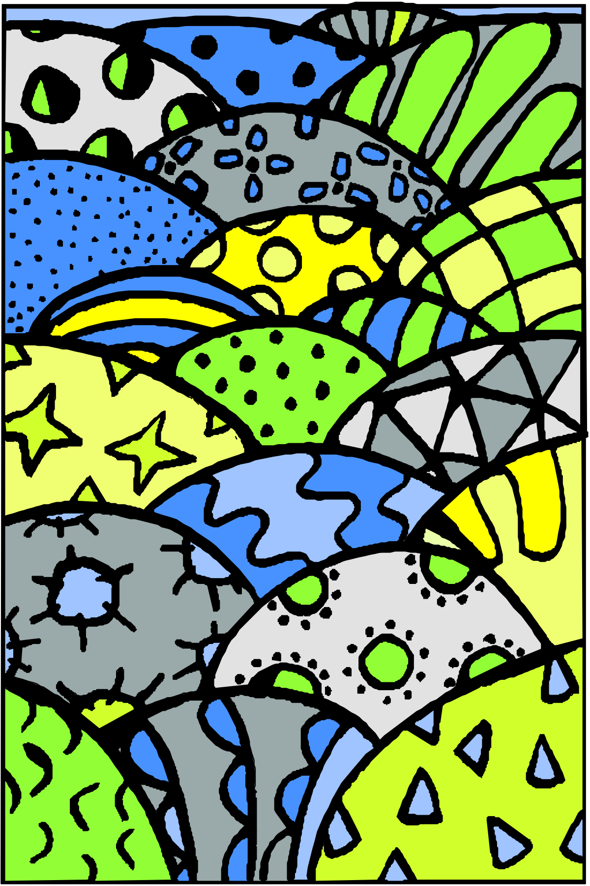 Abstract Blue and Yellow Borders Clipart for Creative Projects