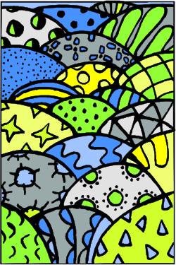 Blue and Yellow Abstract Design Borders - Stunning Clipart