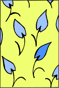 Blue and Yellow Square with Leaves Clipart - Decorative Borders and Backgrounds