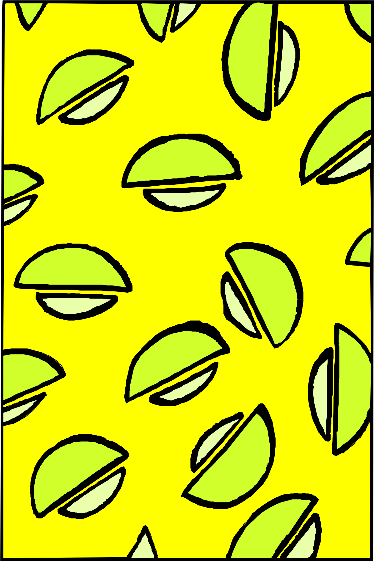 Yellow Background with Leaves Clipart - Vibrant Borders for Creative Designs