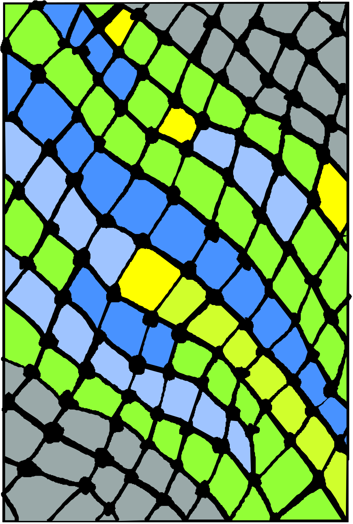 Blue and Green Mosaic Tile Clipart - Vibrant Borders for Design