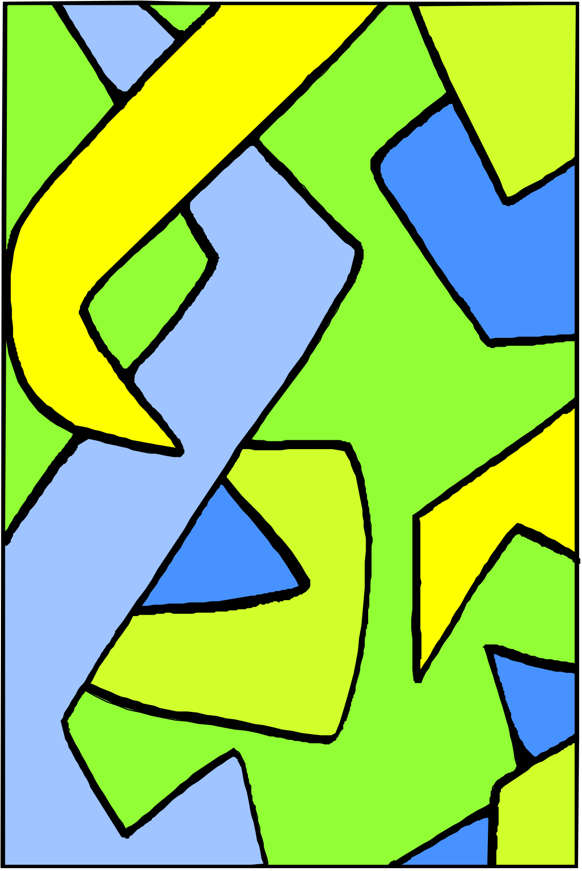Green and Blue Abstract Pattern Clipart - Versatile Borders Design
