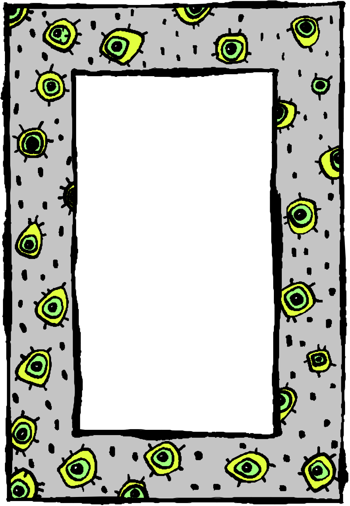 Green and Black Circles Border Clipart - Square Frame Design