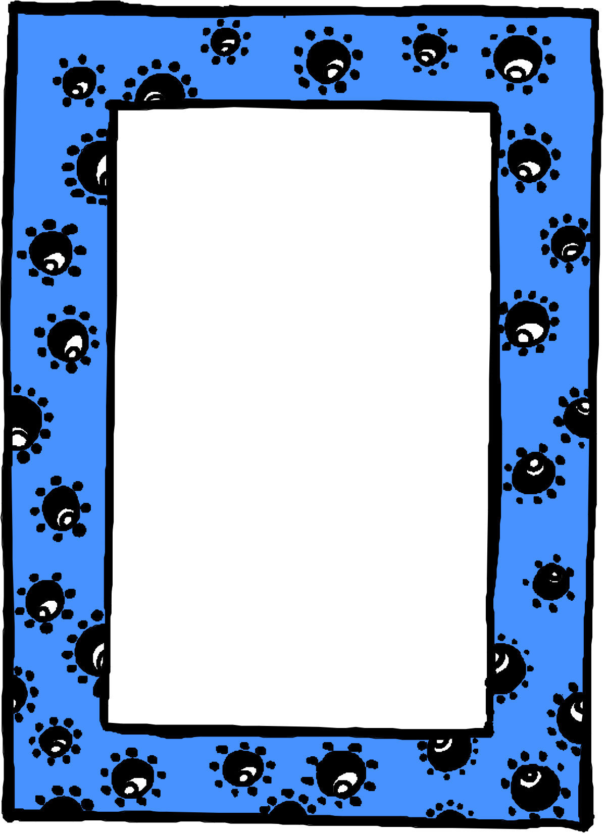 Blue Frame with White Background - Stylish Borders for Your Designs