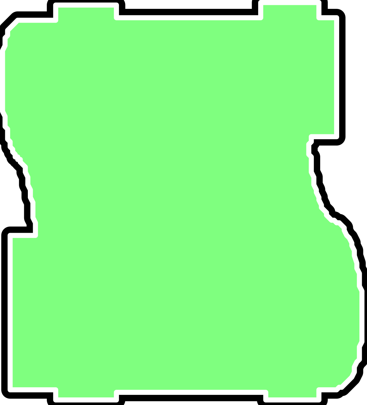 a green outline of the state of minnesota clip art png transparent Minnesota Green Outline Clipart - Vibrant State Borders Art