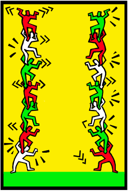 Dynamic Man Running Clipart on Vibrant Yellow Background
