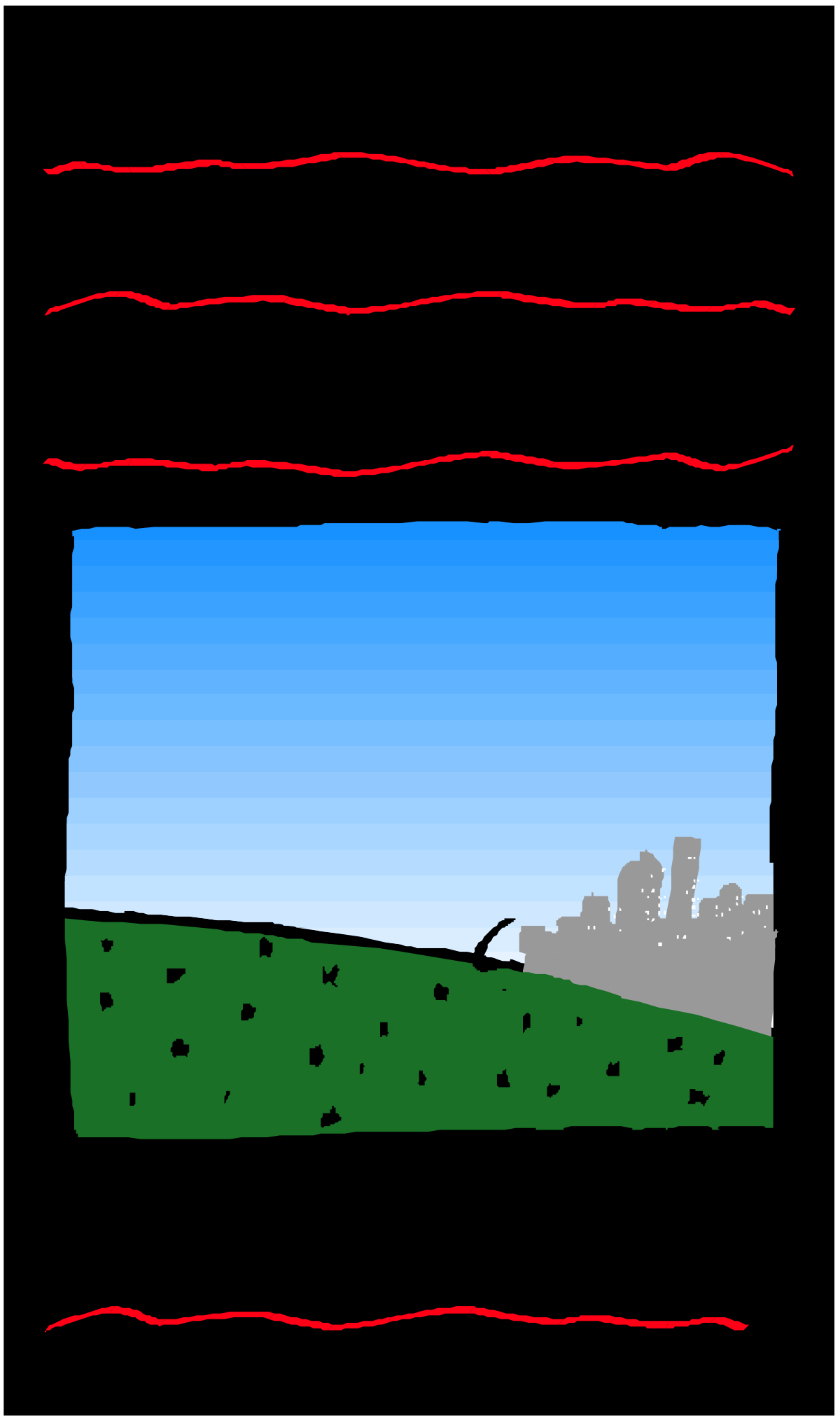 City Skyline Background Clipart with Beautiful Borders