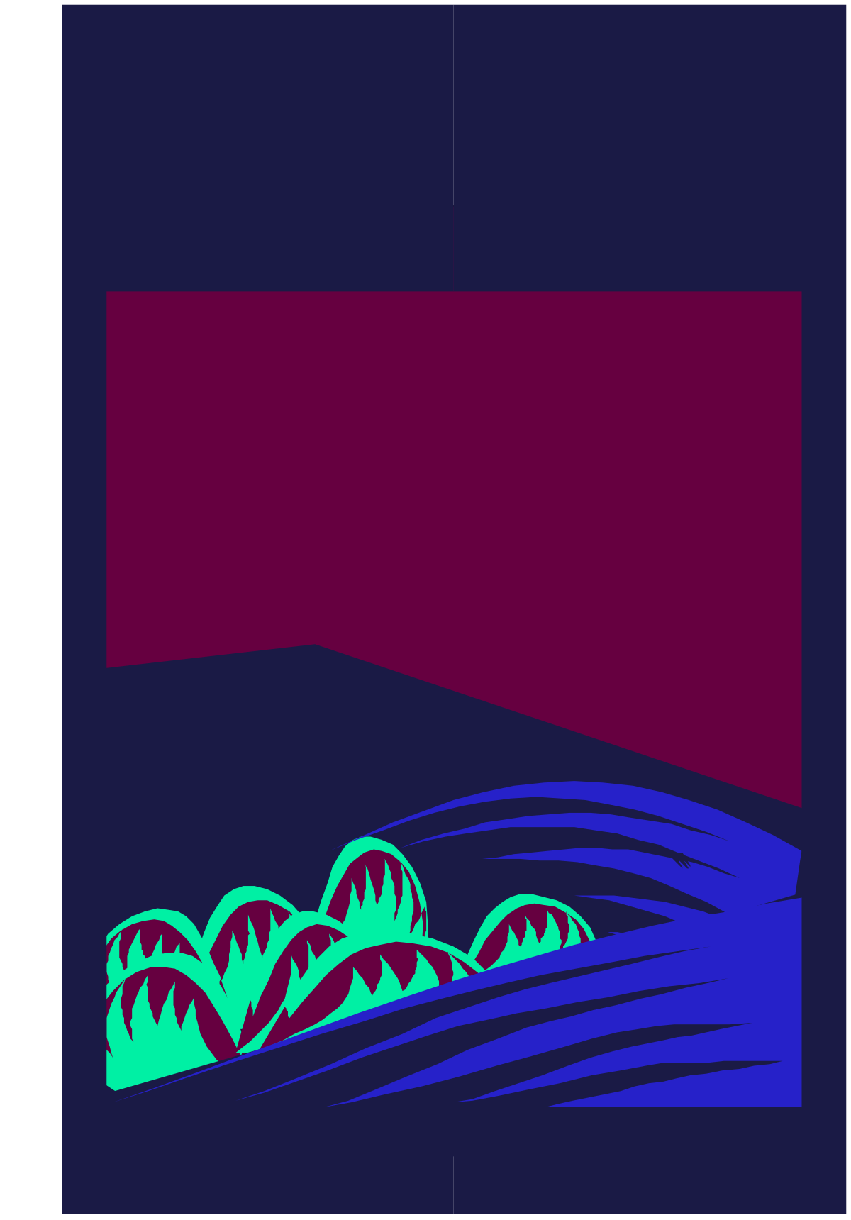 a blue and green mountain with trees clip art png transparent Blue and Green Mountain Clipart with Trees - Perfect for Borders
