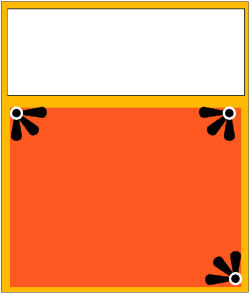 Blank Orange and White Sign Clipart with Black Bows