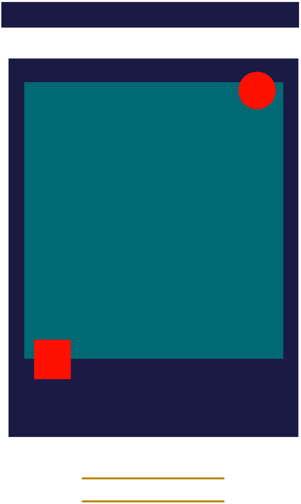 Borders: Striking Blue Square with Red Circle Clipart