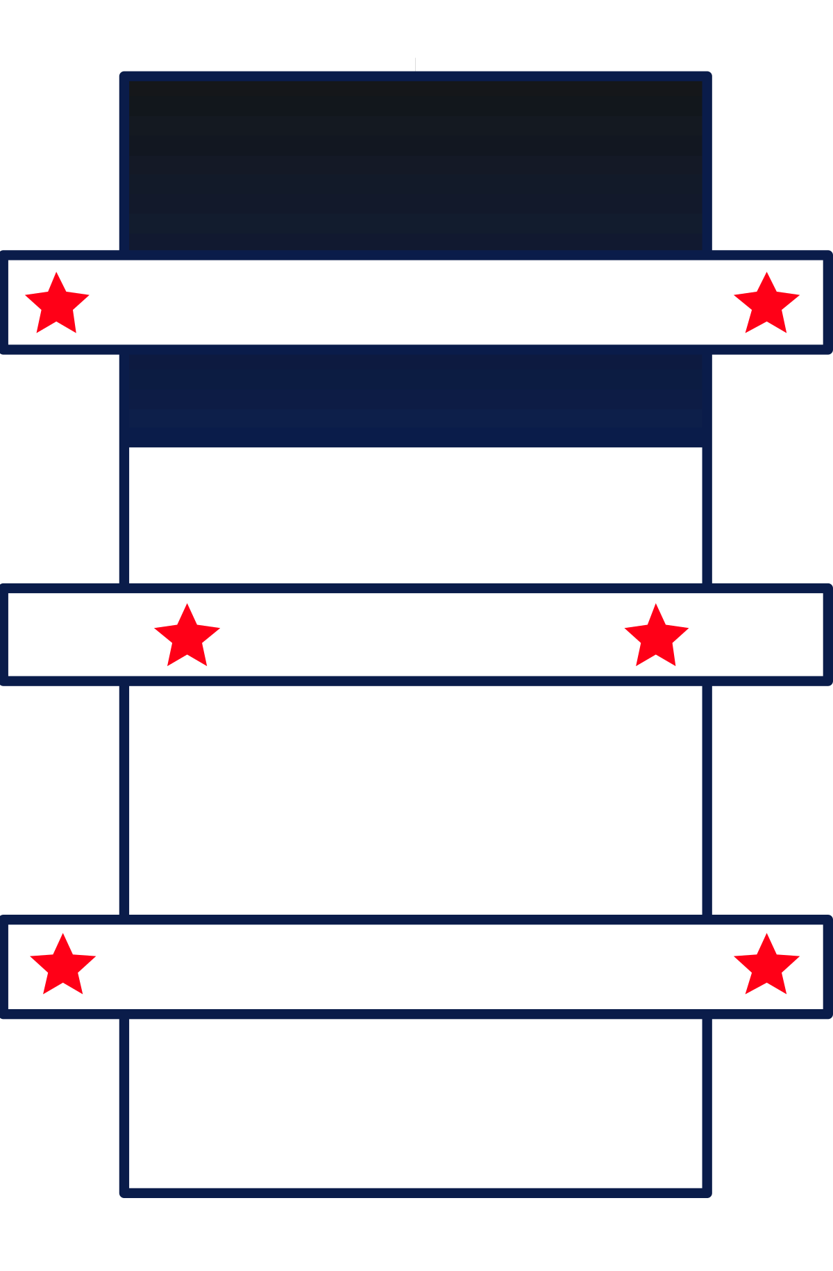 United States Flag Clipart - Borders and Backport Designs